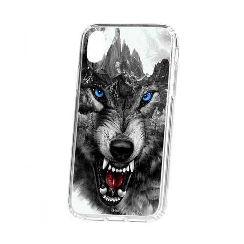 Чехол Apple iPhone XR Kruche Print Волк в Евросеть