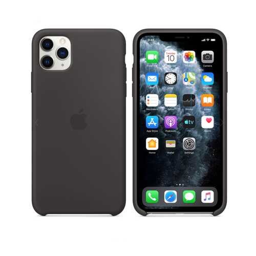 Чехол для Apple iPhone 11 Pro Max Silicone Black Black (MWY1NFE/A) в Евросеть