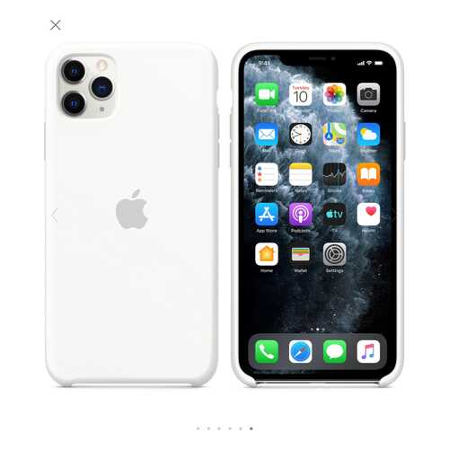 Чехол для Apple iPhone 11 Pro Max Silicone Case White (MWY1TFE/A) в Евросеть