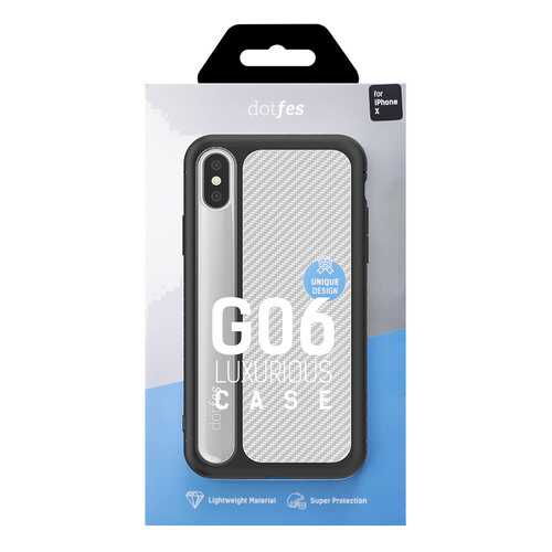 Чехол Dotfes G06 Luxurious Material Case для iPhone X/XS (silver) в Евросеть