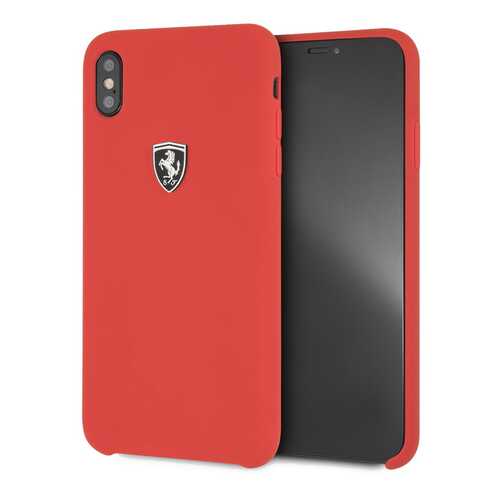 Чехол Ferrari Silicone Collection Silver Logo для Apple iPhone XS Max Red в Евросеть