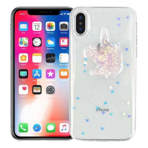 Чехол KAWAI для iPhone X/XS Crystal unicorn в Евросеть