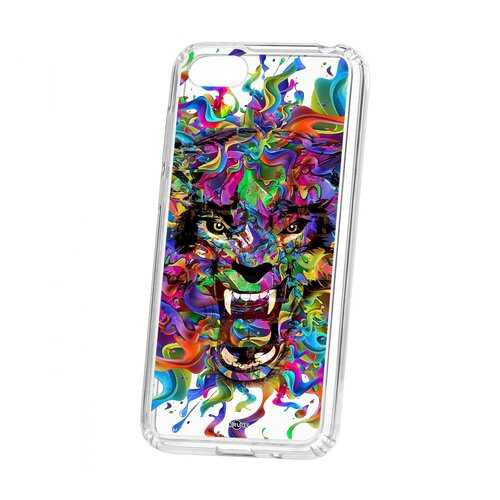 Чехол Kruche Huawei Honor 7A Print Colored beast в Евросеть