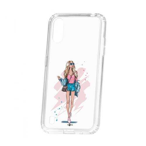 Чехол Kruche Samsung Galaxy A01/A015 Print Fashion Girl в Евросеть