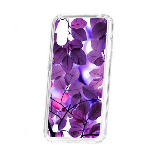 Чехол Kruche Samsung Galaxy A01/A015 Print Purple leaves в Евросеть