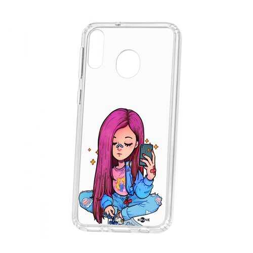 Чехол Kruche Samsung Galaxy M20 Print Pink Hair в Евросеть