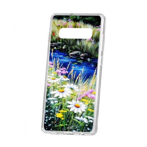 Чехол Kruche Samsung Galaxy S10+ Print Ромашки у ручья в Евросеть