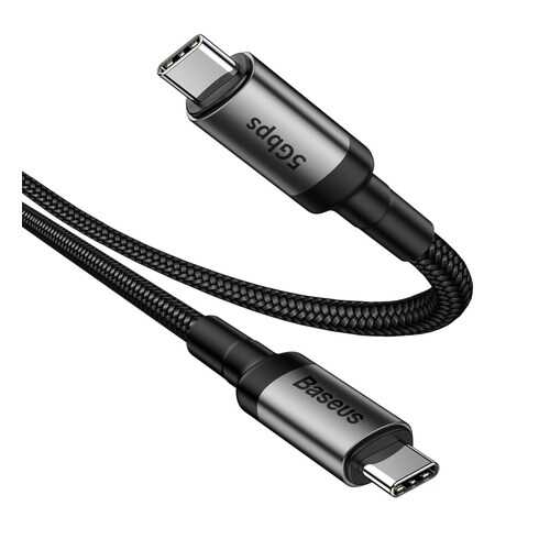 Кабель Baseus Cafule series cable Type-C PD3.1 Gen1 60W(20V/3A) 1м Black/Grey (CATKLF-RG1) в Евросеть