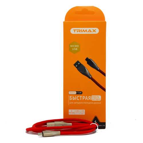 Кабель Trimax Micro-USB T1M 1m Red в Евросеть