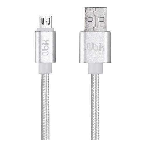 Кабель Ubik USB - microUSB (UM09) 1m 3A Silver в Евросеть