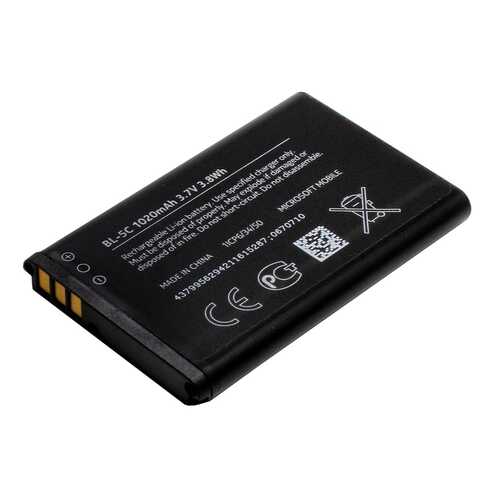 Аккумулятор Nokia BL-5C 3.7V 3.8 Wh 1020mAh Black в Евросеть