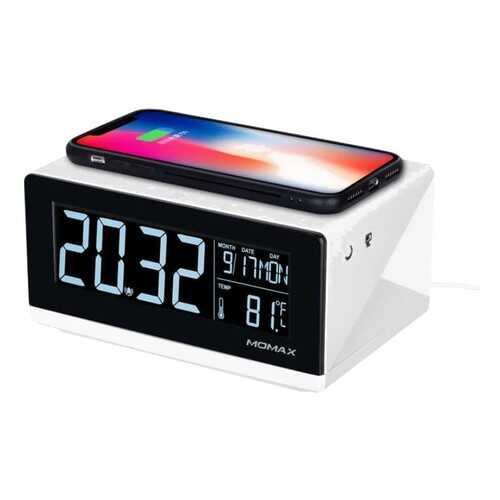 Беспроводное зарядное устройство с часами Momax Q,Clock QC1 White в Евросеть