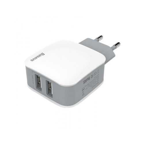 Сетевое зарядное устройство Baseus Letour 2USB 2.4A White/Gray в Евросеть