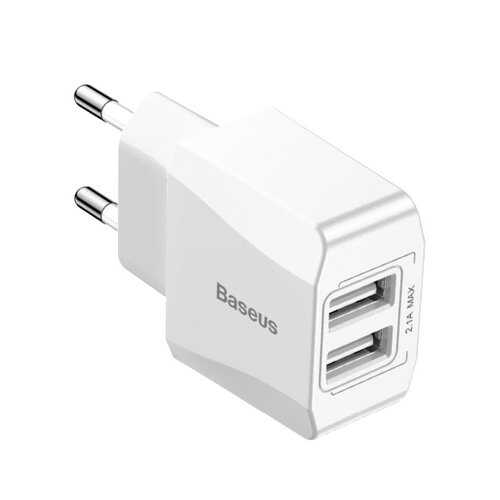 Сетевое зарядное устройство Baseus Mini 2USB 2.1A White в Евросеть