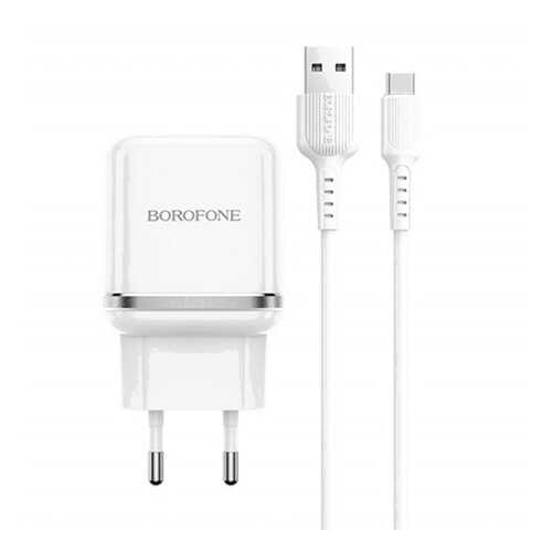 Сетевое зарядное устройство Borofone BA36A 1USB 3A 1м White в Евросеть