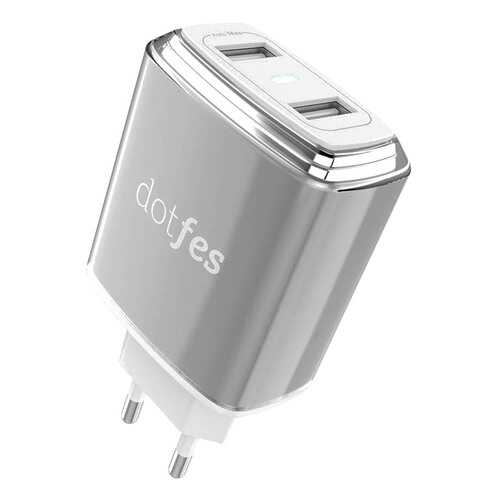 Сетевое зарядное устройство Dotfes C01 Tarnish 2 USB 3,4A Silver в Евросеть