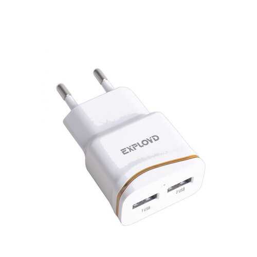 Сетевое зарядное устройство Exployd Classic 2USB 2.4A White в Евросеть