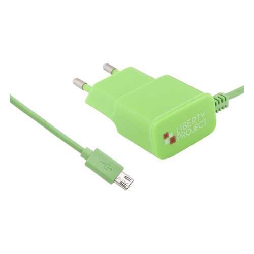 Сетевое зарядное устройство Liberty Project micro USB 2,1A Green в Евросеть