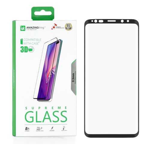 Защитное стекло AMAZINGthing SupremeGlass Full Screen 3D Black 0.3mm для Samsung Galaxy S9 в Евросеть